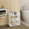 3-Tier Small Shoe Rack, Multifunction PVC Board Easy to Assemble Durable and free of formaldehyde, Carved Shoe Cabinet, for Shoes Magazines Books
