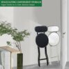 Round Compact Folding Breakfast Bar Stool Chair, Folding Bar Stool With Back Support And Footrest, With Padded Seat, For Kitchen Chair Dining Roo