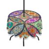 xigua Boho Mandala Native Round Tablecloth 60In,Waterproof Patio Table Cloths with Umbrella Hole and Zipper,Table Covers for Indoor & Outdoor Bac