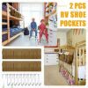 Berlune 2 Pcs RV Shoe Pockets RV Shoe Storage Organizer 44.1 Inches Hanging Shoe Pockets Hanging Bedside Storage Pockets with 10 Sturdy Hooks for