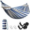 Anyoo Garden Cotton Hammock with 40CM Curved Wooden bar Portable Comfortable Hammock with Compact Travel Bag,Perfect for Indoor/Outdoor Patio Yar
