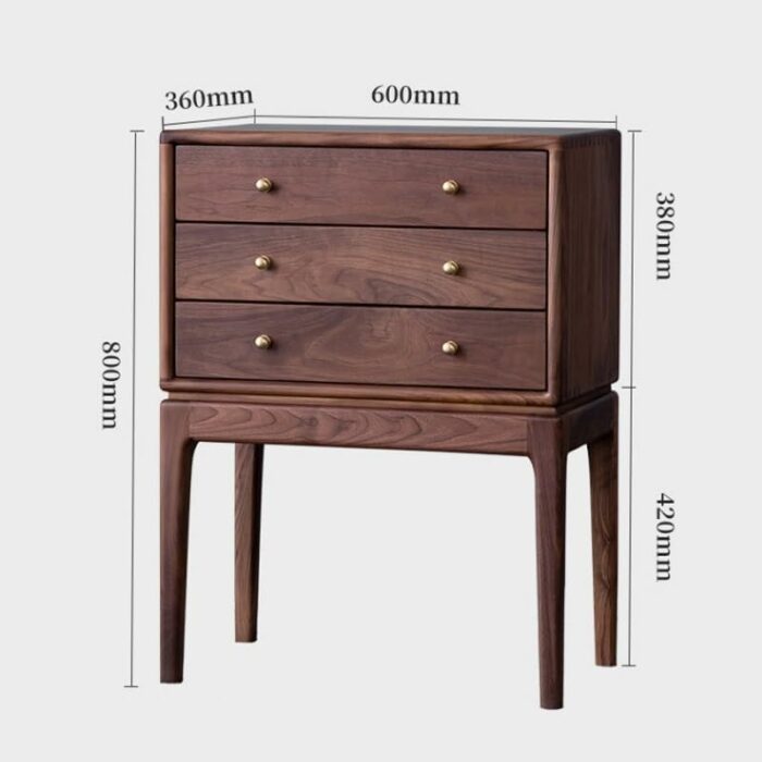 JYDQM Large storage space storage bedroom bedside small corner cabinet Solid wood bedside table