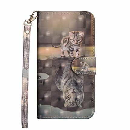 Thoankj Motorola Moto E13 Phone Case, Shockproof 3D Art PU Leather Flip Wallet Cases with Magnetic Kickstand Money Pouch Folio TPU Bumper Gel Pro