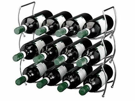 Viscio Trading 171532 Stackable Chrome Wine Rack, Steel, Silver, 13 x 40 x 40 cm