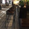 DINGZZ Bar Stools with Back Counter Height Barstools Set of PU Leather Bar Chairs for Kitchen and Patio (Brown)