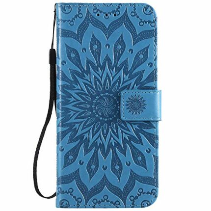 Thoankj Samsung Galaxy A34 5G Case, Shockproof PU Leather Flip Notebook Wallet Cover Embossed Sunflower with Magnetic Stand Folio Soft TPU Bumper