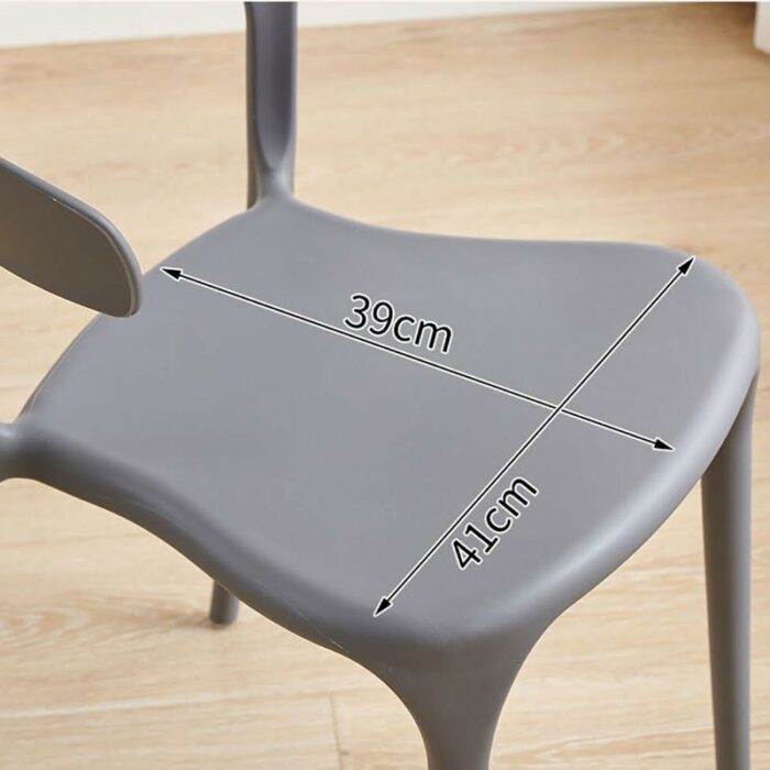 maozi Plastic Chairs For Kitchen Living Room Chair Meeting Negotiation Stool Commercial Place Furniture Tea Shop (Color : D, Size : Light Grey)