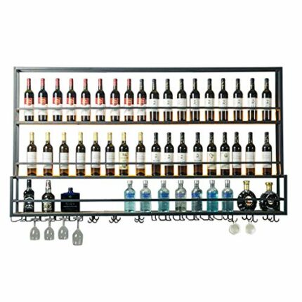Wine rack Wrought Iron Vintage Wine Rack Upside Down Wine Rack Creative Shelf Wall-mounted Wine Rack Goblet Holder Wine Rack Glassware Rack Cup H