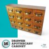 Vintage Apothecary Cabinet with Drawers - 16 Drawer Mountable Library Card Catalog Cabinet w/ Hardware Included - Wooden Medicine Cabinet Apothec