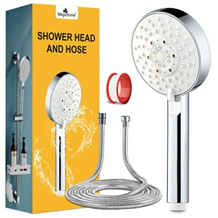 Shower Head and Hose 2M, Magichome High Pressure Shower Head with 5 Spray Modes, Turbocharged Design Powerful for Low Water Pressure
