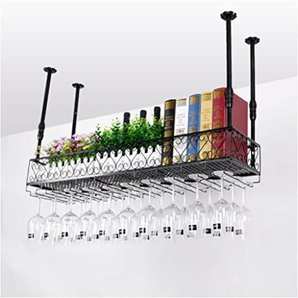 Stylish Simplicity Down Wine Rack Iron Metal Simple Style Home Goblet Multi-Function Creative Display Wine Rack -Restaurant Kitchen Bar Living Ro