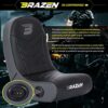 BraZen Predator 2.0 Surround Sound Floor Rocker Speaker Gaming Chair for kids, children in black and grey