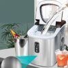 XYZMDJ Ice Making Machine Fully Automatic Commercial Milk Tea Coffee Shop Desktop Household Bullet Round Ice Maker