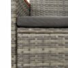 vidaXL Garden Dining Set 3 Piece Outdoor Dining Set Chair and Table Armchair Patio Dinner Table and Chair Grey Poly Rattan and Solid Wood Acacia