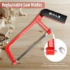 AIRAJ 150mm Hacksaw,Professional Small Hack Saw with 3 Exchangeable Cutting Saw Blades,Carbon Steel Saw Blade,Non-Slip Rubber Coating Handle,Mini