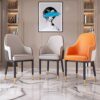 dining chair Kitchen Dining Room Furniture Chairs Living Room Armchairs Modern Leather High Back Padded Soft Seat Dining Chairs with Metal Legs,K
