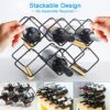BUZIFU Wine Rack 5 Bottle Wine Holder Free Standing Wine Shelf Countertop Wine Storage Stand Organizer Stackable Wine Cellar Racks Small Tabletop