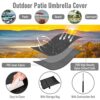 wiipara Parasol Cover with Rod, Cantilever Parasol Protective Cover fit for 2-4m Waterproof UV-Block Windproof Large Umbrella Cover with Zip and