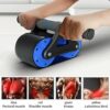 Exercise Wheel, 2 Wheels Abdominal Roller Kit Push Up Strength Training Gym Fitness Equipment for Men Women Exercise Indoors (Blue)