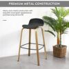 SDFGH Set of 4 Barstools 30inch Pub Chairs w/Low Back&Metal Legs