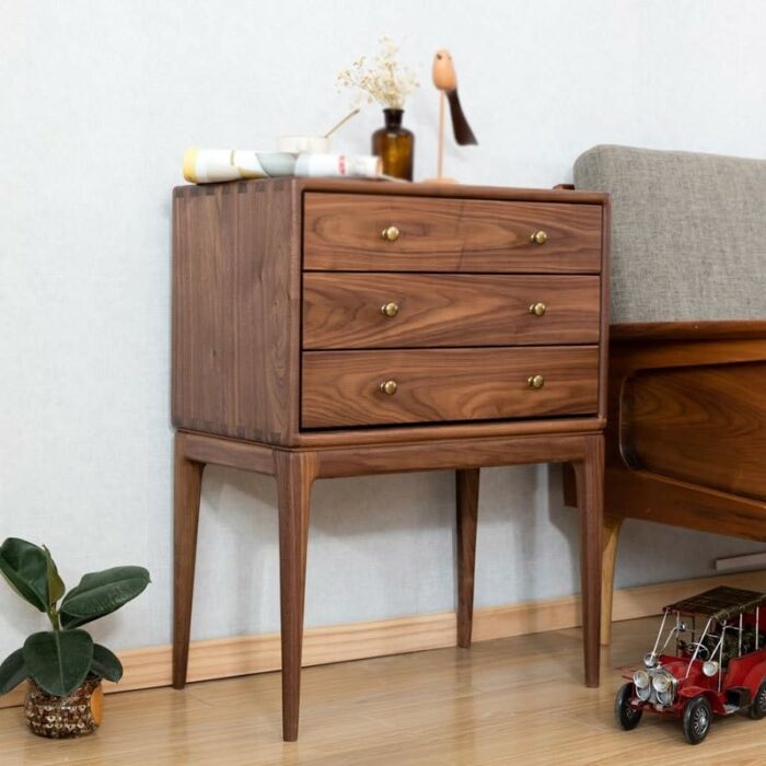 JYDQM Large storage space storage bedroom bedside small corner cabinet Solid wood bedside table