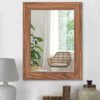Black Wall Mirror with Wood Framed Rectangle Rustic Antique Mirror Vanity Farmhouse Bedroom Bathroom Hanging Mirror Wall Decor Home Entryway Livi