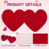 AnyDesign Valentine's Day Doormat Double Heart Design Decorative Entrance Mat Red Chenille Welcome Mat Non Slip Washable Floor Mats for Indoor Ou