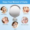 Ulinek Fogless Mirror, Shower Shaving Mirror New Upgraded Anti-Fog Shaving Shower Mirror with Razor Hook No Fog Makeup Mirror 3 Strong Suction Cu
