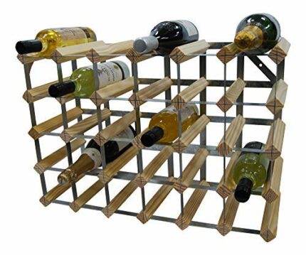 30 Bottle Wine Rack Natural Pine Fully Assembled Made In The UK, FSC Timber