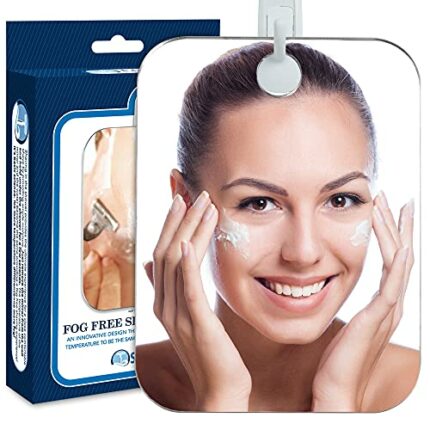 The Shave Well Company Deluxe Anti-Fog Shaving Mirror | Fogless Bathroom Shower Mirror with Handheld Option for Men and Women | Hanging Shower Mi