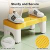 Uaniar Toilet Stool Squat Adult, Plastic Poop Stool for Bathroom Adults, Potty Foot Stool for Kids Seniors with Non-Slip Feet, Yellow