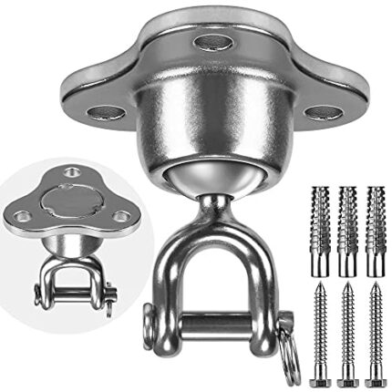 SELEWARE Hammock Hanging Kit, Heavy Duty Swing Hanger Silent Ball Swivel, Swing Hardware Swivel Hooks for Hammock Swing Chair, Swing Set, Tire Ne