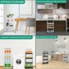 4 Tier Slim Rolling Storage Cart,Multifunction Utility Cart Kitchen Storage Organizer,Narrow Storage Cabinet Mobile Shelving Unit for Bathroom,Ki