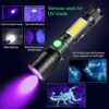 USB Torch, iToncs 3 in 1 UV Catch Scorpion Torch [whitelight redlight & UV] Super Bright Waterproof LED Torch with 7 Modes for Pet Clothing Food
