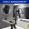 VIVO Black Ultra Wide Screen TV and Monitor Desk Mount, Adjustable Height and Tilt Stand for Screens up to 42 inches, STAND-V101C