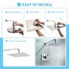 Voolan 10" High Pressure Rain Shower Head, Square Shower Heads Made from 304 Stainless Steel Material, Comfortable Shower Experience Even at Low