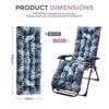 widesmile Sun Lounger Cushion Thick Garden Recliner Chair Cushion Garden Chair Cushion Relaxer Chair Replacement for Outdoor Patio Beach with Str