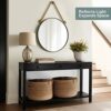 Barnyard Designs 26" Coastal Round Mirror with Hanging Rope - Mount Included - Nautical Rope Mirror for Bathroom Wall, Living Room or Entry Space