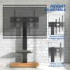 TTAP TV Stand for 32-65 Inch TV’s with Oak Base and Single Glass Shelf/With Swivel and Height Adjustable Mount Bracket (OAK)