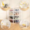 AVGXC Clear Plastic Stackable Shoe Boxes, 12 Pack Shoe Storage Boxes with Lids, Transparent Shoe Organizers for Closet, Space-Saving Shoe Contain