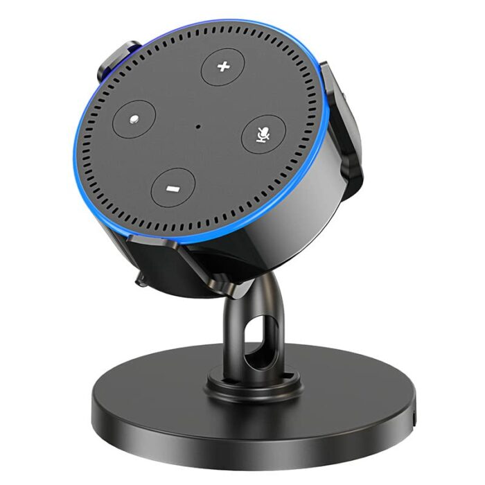 For Alexa Echo Dot 2nd Holder Desktop Stand 360° Adjustable Speaker Accessory Rack, Space Saving for Kitchen, Bathroom and Bedroom (Alexa Echo Do