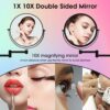 Vitoki Makeup Mirror Chrome, Wall Mounted 8 Inch Double-Sided Vanity Mirror 1X/10X Magnification,360°Swivel