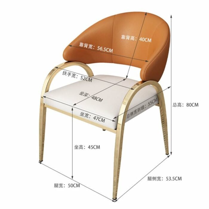 WALNUT Leather Dinning Chair HOME Table Living Room Arm Dining Chairs Kitchen Designer Household