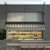 Wine Rack Ceiling Hanging Holder | Wine Bottles And Glass Goblets Stemware Storage Shelf Display Stand, for Under Cabinet Kitchen Bar Organizer S