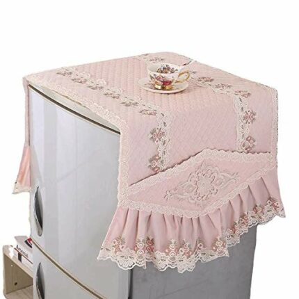 MJWDP Refrigerator Dust Cover Refrigerator Cover Single Door Lace Fabric Thickening Quilting