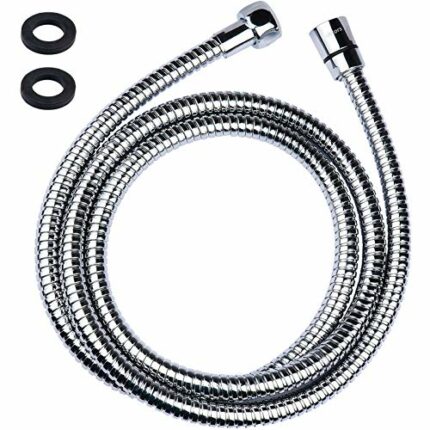 Autkors Shower Hose, 1.75m (69”) Flexible Stainless Steel Replacement Shower Hose - Anti-Kink with 2 Washers, Chromed Surface and Standard Univer