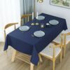WELTRXE Rectangular Tablecloth Water Resistant Polyester Checkered Table Cloth Dining Table Cover for Home Restaurant Party Buffet Picnic, Navy B