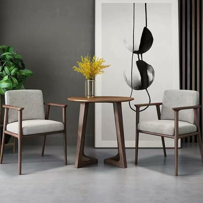 LXXSH Wooden Dining Chair Table Kitchen Designer Arm Chair Living Room Balcony Office Household Items