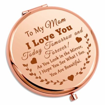 Gevody Mom Gifts Compact Makeup Mirror Mom Birthday Gifts from Daughter Mom Inspirational Gifts Mother Appreciation Gifts from Son Valentine’s Da