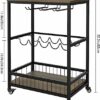 CNAOHGHN Serving Trolley Kitchen Trolley Cart, Wine Rack Storage Shelf, Lockable Wheels Wine Rack Cabinet for Home Bar Furniture